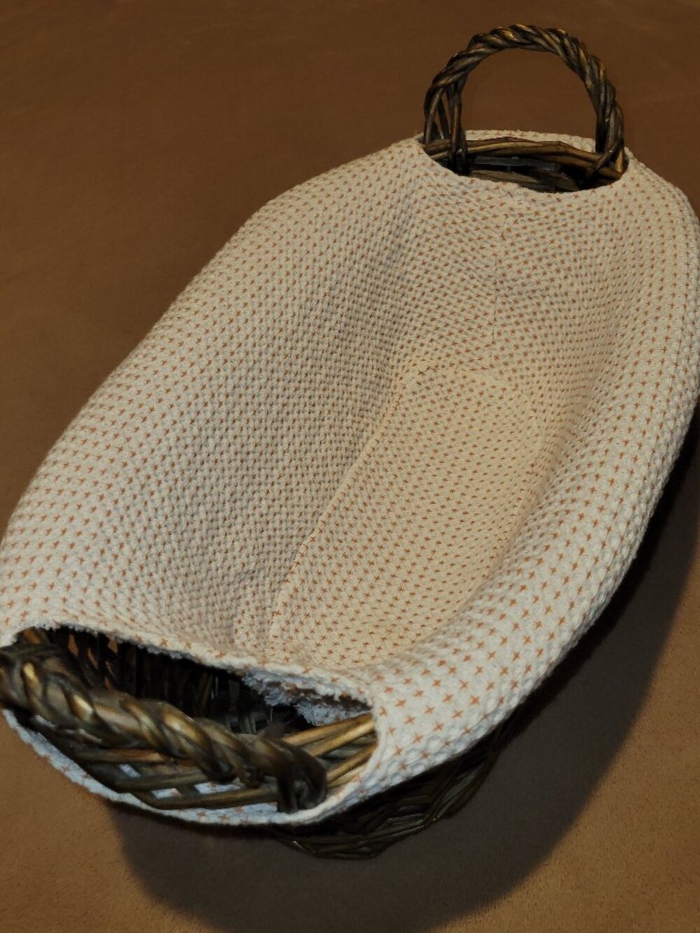 Gorgeous Vintage Hand-Woven Basket with Removable Liner